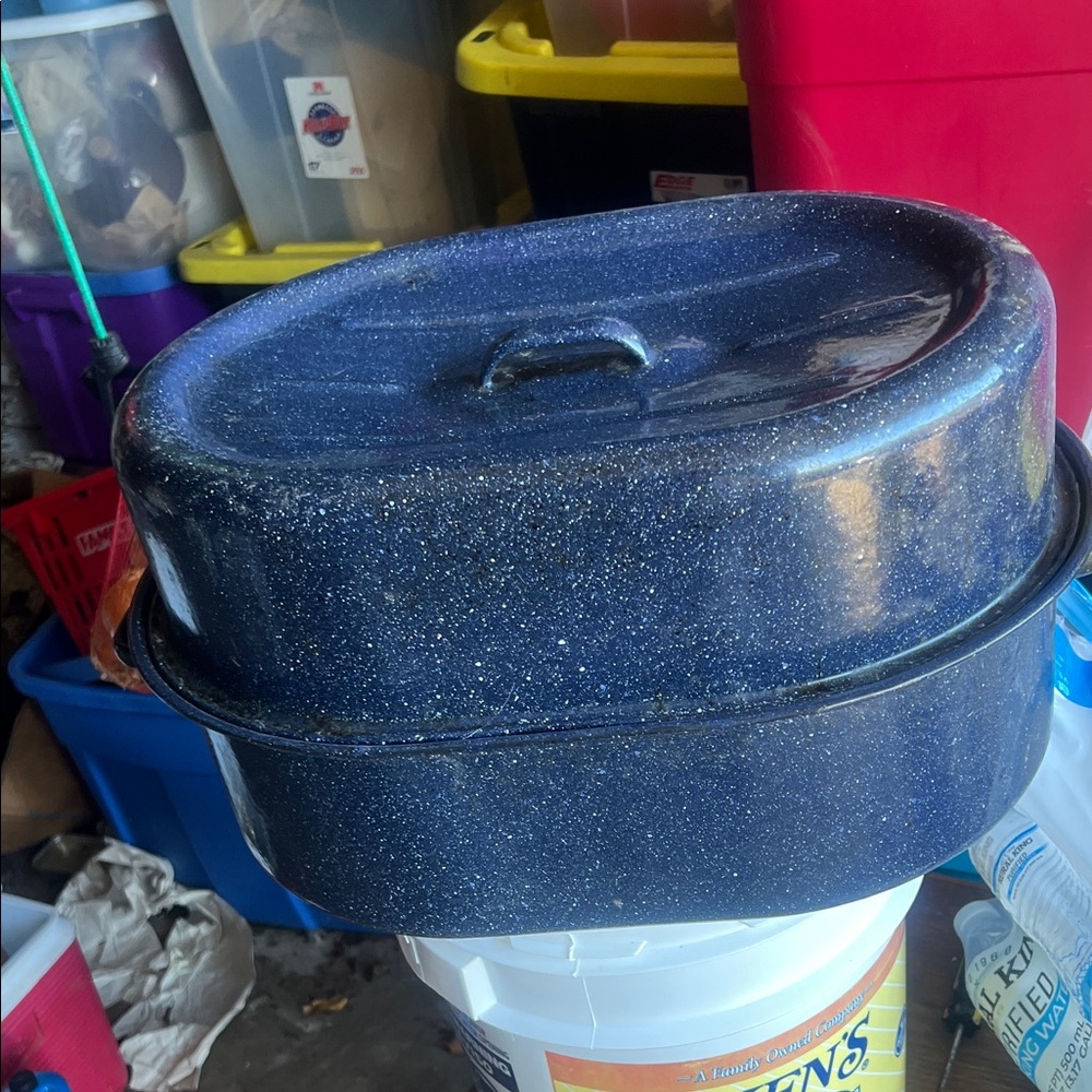 Blue Speckled Roasting Pan
